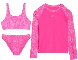 4F DZIEWCZĘCY TRZYCZĘŚCIOWY STRÓJ BIKINI KOSTIUM ZESTAW rozm 122/128