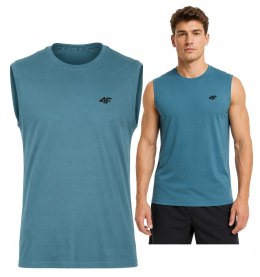 4F MĘSKA KOSZULKA BEZRĘKAWNIK BAWEŁNA / rozm XXXXL 4XL