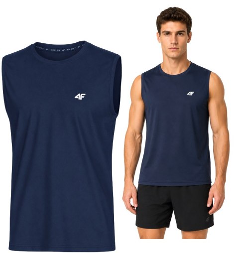 4F MĘSKA KOSZULKA BEZRĘKAWNIK BAWEŁNA / rozm XXXXL 4XL