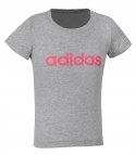 ADIDAS DZIEWCZĘCA KOSZULKA BAWEŁNIANA T-SHIRT 100% BAWEŁNA Z NAPISEM / 170