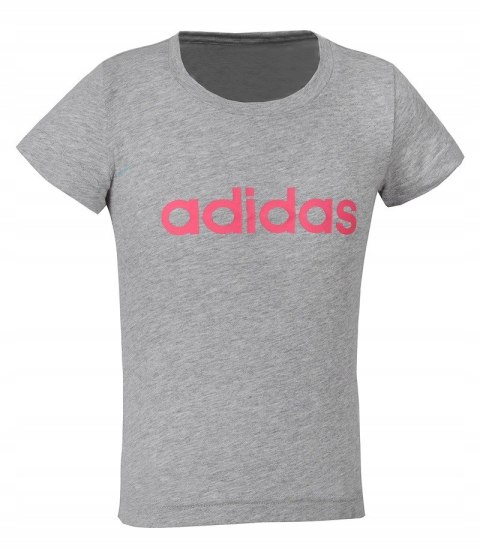 ADIDAS DZIEWCZĘCA KOSZULKA BAWEŁNIANA T-SHIRT 100% BAWEŁNA Z NAPISEM / 170