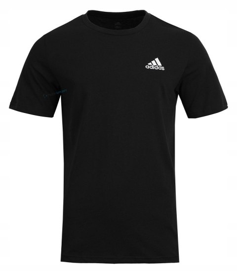 ADIDAS KOSZULKA T-SHIRT BAWEŁNA | MAŁE LOGO | CZARNA | rozm. 4XL