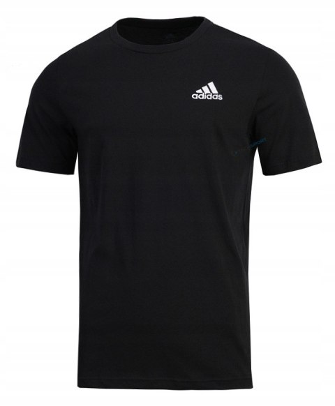 ADIDAS KOSZULKA T-SHIRT BAWEŁNA | MAŁE LOGO | CZARNA | rozm. L