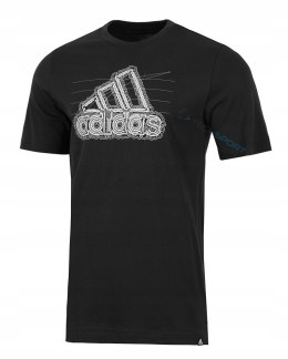 ADIDAS MĘSKA KOSZULKA BASIC BAWEŁNIANA T-SHIRT Z DUŻYM LOGO / rozm. L