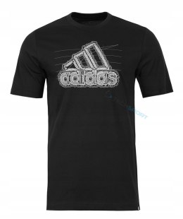 ADIDAS MĘSKA KOSZULKA BASIC BAWEŁNIANA T-SHIRT Z DUŻYM LOGO / rozm. L