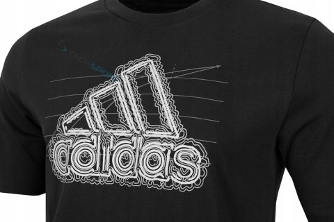 ADIDAS MĘSKA KOSZULKA BASIC BAWEŁNIANA T-SHIRT Z DUŻYM LOGO / rozm. L