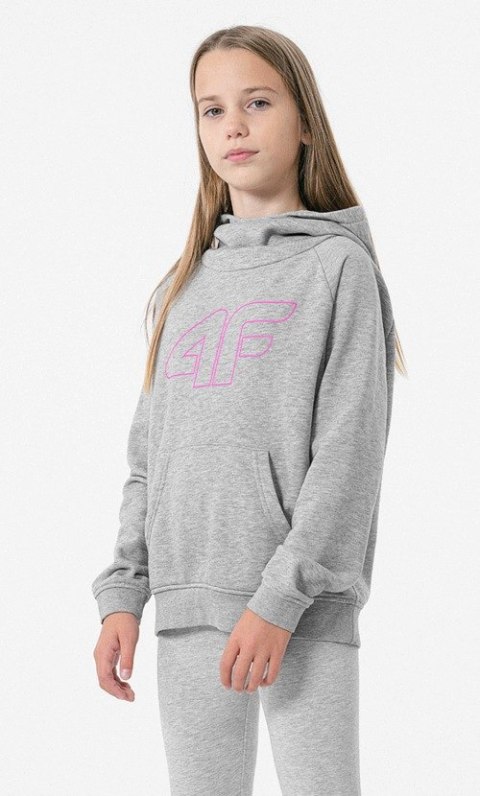 4F DZIEWCZĘCA BLUZA Z KAPTUREM KANGURKA / rozm 128