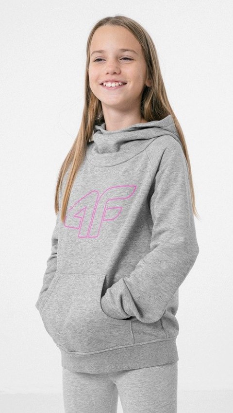 4F DZIEWCZĘCA BLUZA Z KAPTUREM KANGURKA / rozm 152