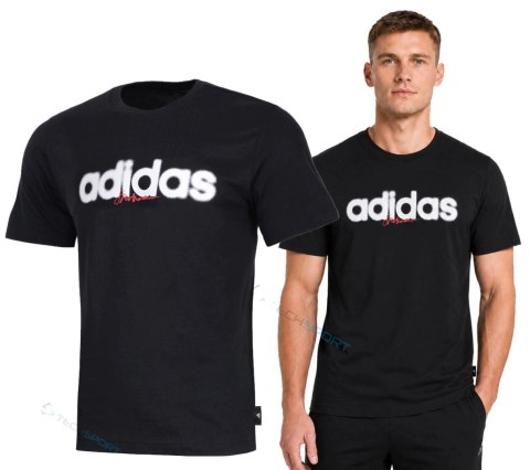 ADIDAS KOSZULKA MĘSKA BAWEŁNIANA T-SHIRT Z NADRUKIEM CZARNY 3XL