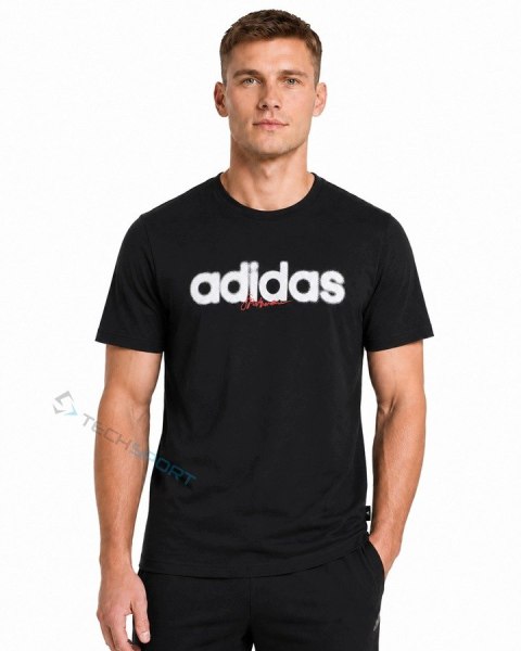 ADIDAS KOSZULKA MĘSKA BAWEŁNIANA T-SHIRT Z NADRUKIEM CZARNY 3XL