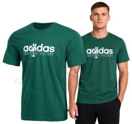 ADIDAS KOSZULKA MĘSKA BAWEŁNIANA T-SHIRT Z NADRUKIEM ZIELONY 3XL