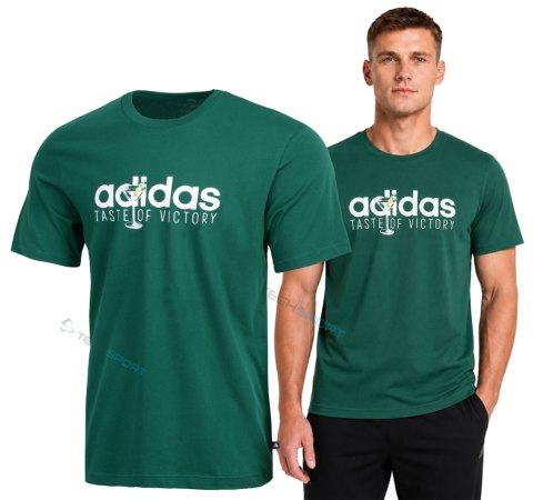 ADIDAS KOSZULKA MĘSKA BAWEŁNIANA T-SHIRT Z NADRUKIEM ZIELONY 3XL