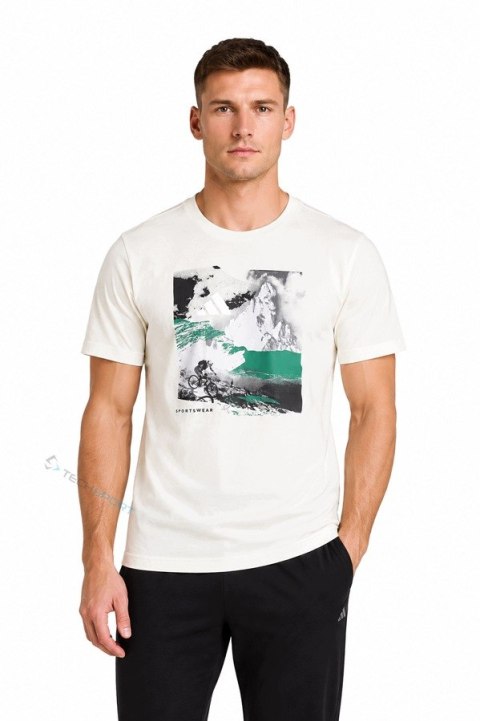 ADIDAS KOSZULKA MĘSKA BAWEŁNIANA Z GRAFIKĄ Z PRZODU / rozm. 4XL