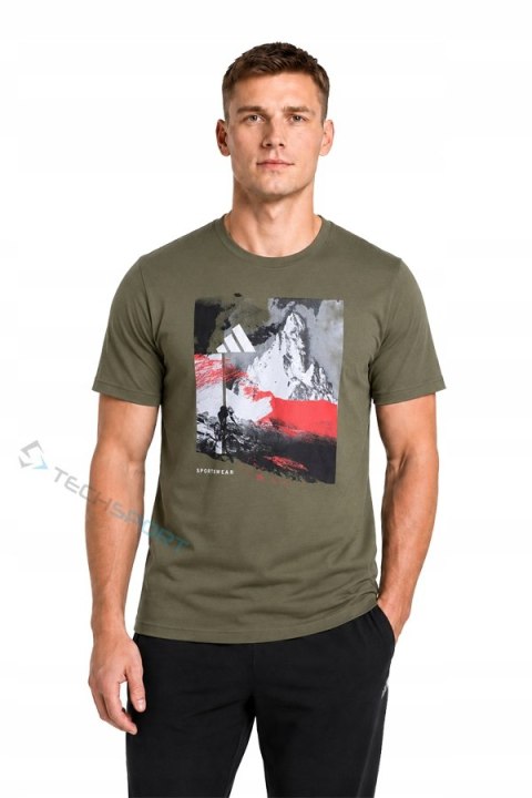 ADIDAS WYGODNA KOSZULKA MĘSKA T-SHIRT 100% BAWEŁNA Z GRAFIKĄ / roz. XL
