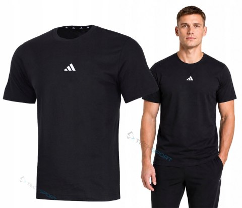 ADIDAS WYGODNA MĘSKA KOSZULKA BAWEŁNIANA BASIC Z HAFTOWANYM LOGIEM / L