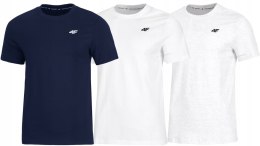 4F ZESTAW 3szt. 3-PAK MĘSKA KOSZULKA T-SHIRT 100% BAWEŁNA / rozm L