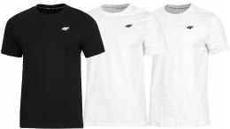 4F ZESTAW 3szt. 3-PAK MĘSKA KOSZULKA T-SHIRT 100% BAWEŁNA / rozm M