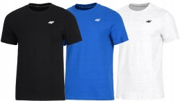 4F ZESTAW 3szt. 3-PAK MĘSKA KOSZULKA T-SHIRT 100% BAWEŁNA / rozm M