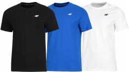 4F ZESTAW 3szt. 3-PAK MĘSKA KOSZULKA T-SHIRT 100% BAWEŁNA / rozm M
