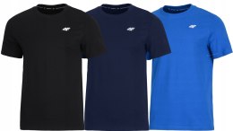 4F ZESTAW 3szt. 3-PAK MĘSKA KOSZULKA T-SHIRT 100% BAWEŁNA / rozm M