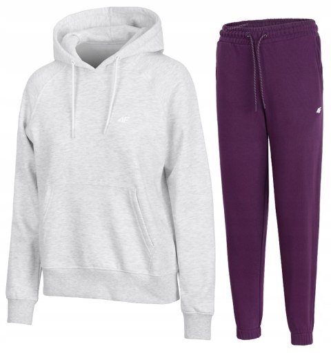 4F DAMSKI DRES BAWEŁNA KOMPLET BLUZA KANGURKA SPODNIE / rozm XS