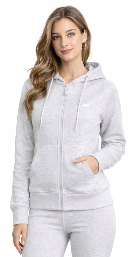 4F DAMSKI DRES BAWEŁNA KOMPLET BLUZA ROZPINANA SPODNIE / rozm S