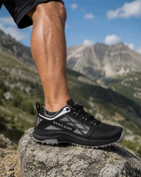 BERGSON TSAVO- MĘSKIE WZMOCNIONE BUTY SPORTOWE TURYSTYCZNE CZARNE roz. 44