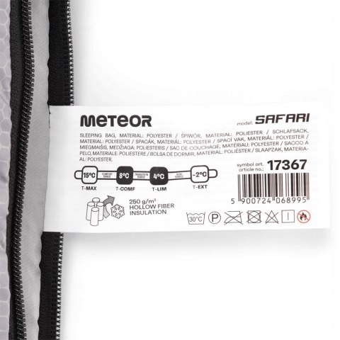 METEOR SAFARI- ŚPIWÓR TURYSTYCZNY 2w1 KOŁDRA Z KAPTUREM DO -2°C | PRAWY