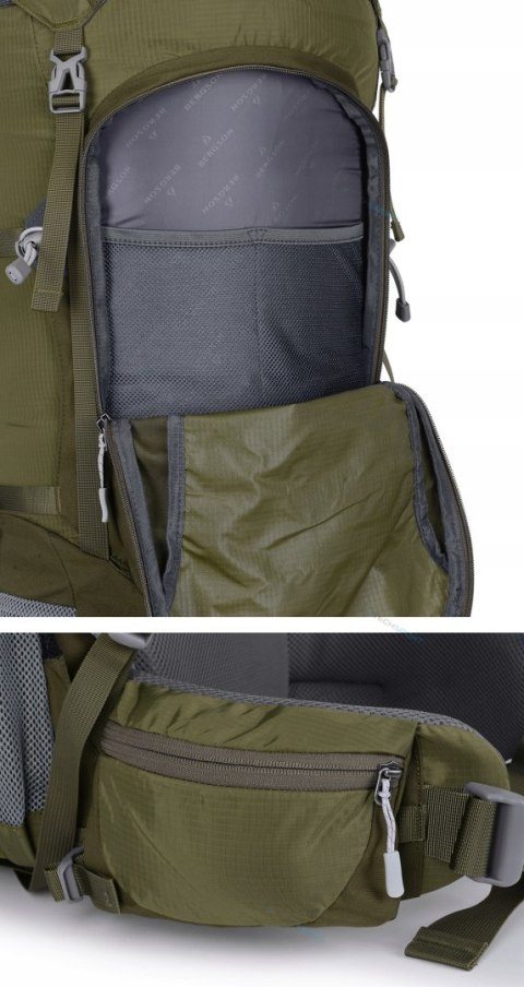 BERGSON MATTERHORN 70-80L- REGULOWANY POJEMNY PLECAK TURYSTYCZNY | OLIWKOWY