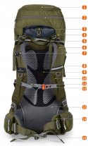 BERGSON MATTERHORN 70-80L- REGULOWANY POJEMNY PLECAK TURYSTYCZNY | OLIWKOWY