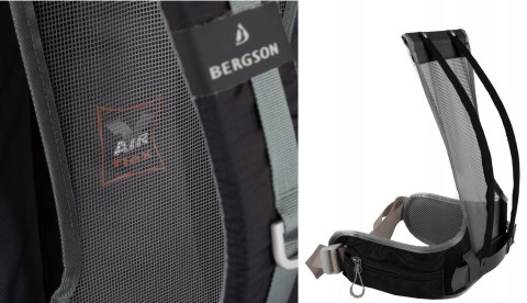 BERGSON VINSTRA 40L- ODDYCHAJĄCY PLECAK TURYSTYCZNY ZE STELAŻEM | CZARNY