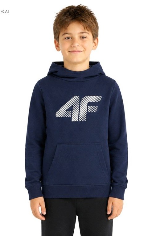 4F CHŁOPIĘCA JUNIORSKA BLUZA KANGURKA Z KAPTUREM / rozm 152