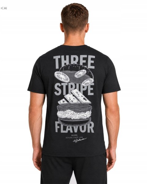 ADIDAS KOSZULKA MĘSKA BAWEŁNIANA T-SHIRT Z GRAFIKĄ NA PLECACH CZARNA / L