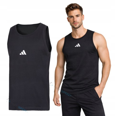 ADIDAS MĘSKA BAWEŁNIANA KOSZULKA NA RAMIĄCZKACH Z HAFTEM / 4XL