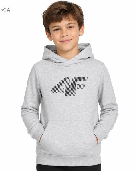 4F CHŁOPIĘCA JUNIORSKA BLUZA KANGURKA Z KAPTUREM / rozm 128
