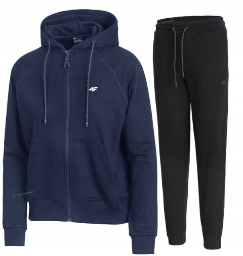 4F DAMSKI DRES BAWEŁNA KOMPLET BLUZA ROZPINANA SPODNIE / rozm L