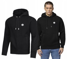 PITBULL MĘSKA DRESOWA BLUZA KANGURKA Z KAPTUREM CZARNA | MAŁE LOGO | L