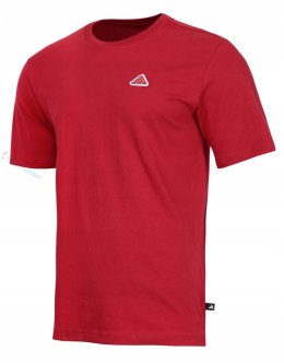 ADIDAS WYGODNA KOSZULKA MĘSKA T-SHIRT Z HAFTEM 100% BAWEŁNA CZERWONA / 4XL