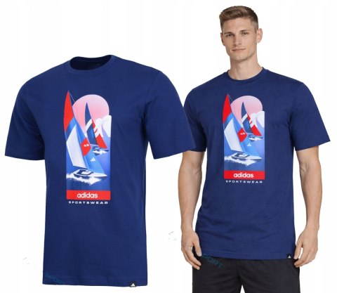 ADIDAS WYGODNA MĘSKA KOSZULKA T-SHIRT 100% BAWEŁNA Z GRAFIKĄ / roz. 3XL