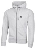 PITBULL MĘSKA DRESOWA BLUZA ROZPINANA Z KAPTUREM | SZARA MAŁE LOGO | 3XL