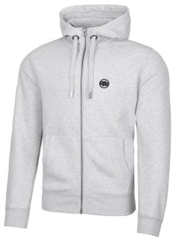 PITBULL MĘSKA DRESOWA BLUZA ROZPINANA Z KAPTUREM | SZARA MAŁE LOGO | 3XL
