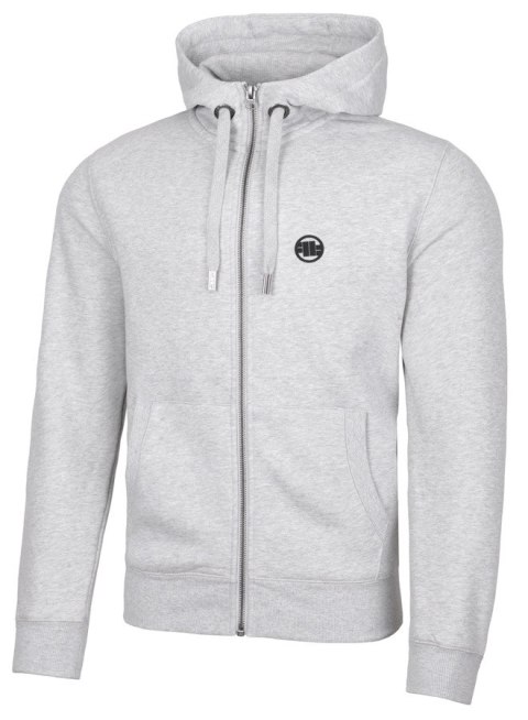 PITBULL MĘSKA DRESOWA BLUZA ROZPINANA Z KAPTUREM | SZARA MAŁE LOGO | 3XL