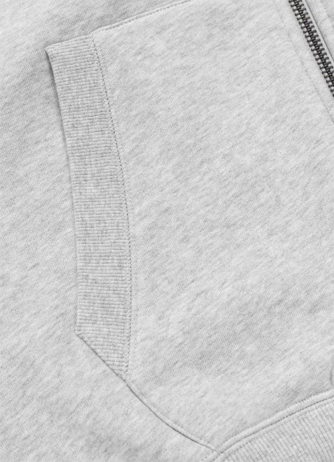 PITBULL MĘSKA DRESOWA BLUZA ROZPINANA Z KAPTUREM | SZARA MAŁE LOGO | M