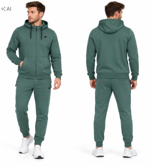 4F MĘSKI DRES BAWEŁNA KOMPLET BLUZA ROZPINANA SPODNIE / rozm L
