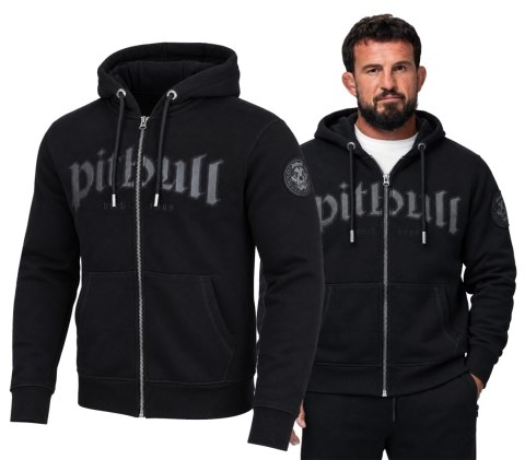 PITBULL GRUBA MĘSKA BLUZA ROZPINANA Z KAPTUREM CZARNA 450g/m2 / M