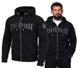PITBULL GRUBA MĘSKA BLUZA ROZPINANA Z KAPTUREM CZARNA 450g/m2 roz. XXL