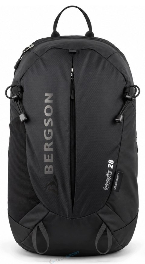 PLECAK TREKKINGOWY Z POKROWCEM BERGSON INNVIK 28L CZARNY WENTYLOWANE PLECY