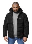 MĘSKA PUCHOWA KURTKA ZIMOWA PIKOWANA PITBULL CZARNA Z KAPTUREM roz. 3XL