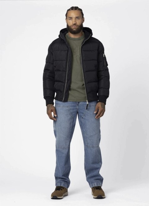 PITBULL MĘSKA KURTKA PUCHOWA Z KAPTUREM PIKOWANA CZARNA XXL