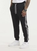 PITBULL MĘSKIE DRESY SPORTOWE Z LAMPASAMI REGULAR FIT CZARNE / roz. S
